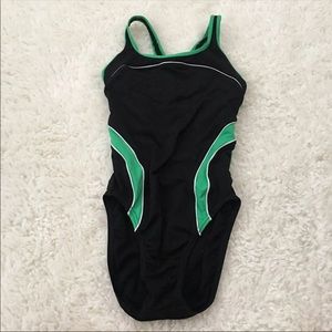 Green and black speedo one piece